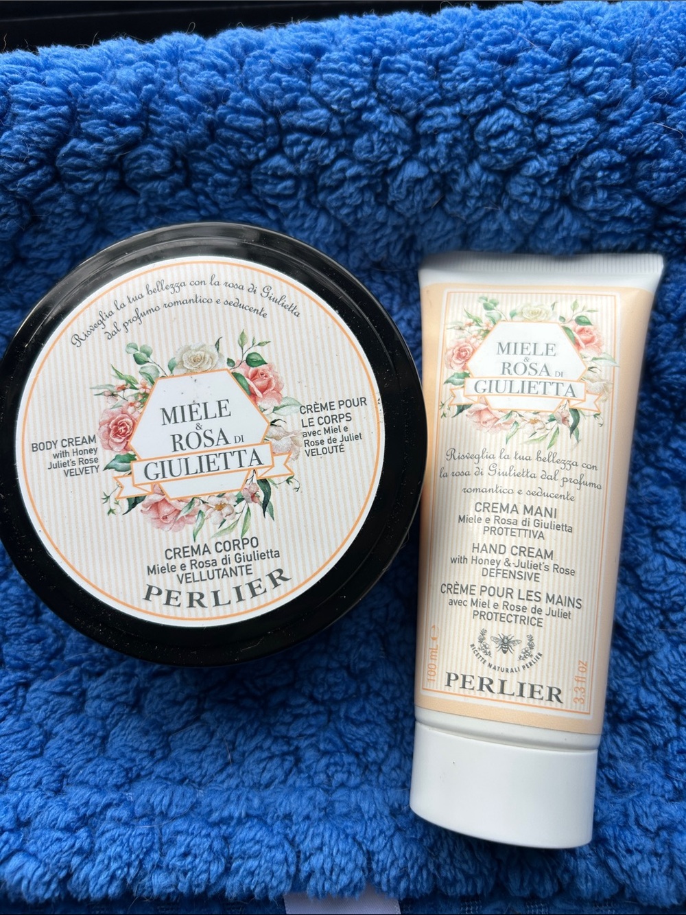 Perlier Miele & Rosa di Giulietta Body Cream + Hand Cream FACTORY SEALED RARE
